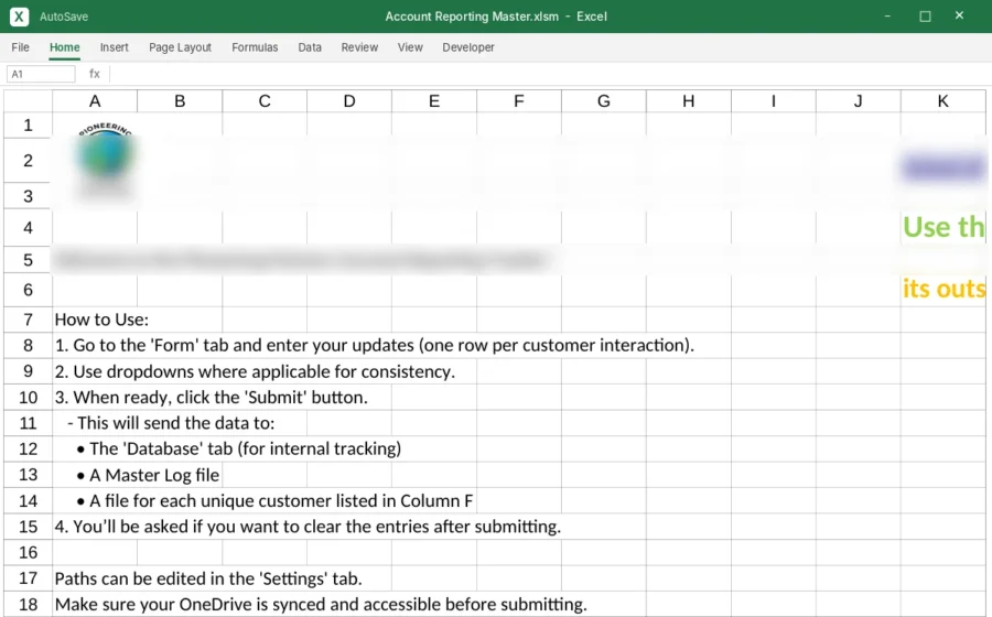 Account Reporting Tracker