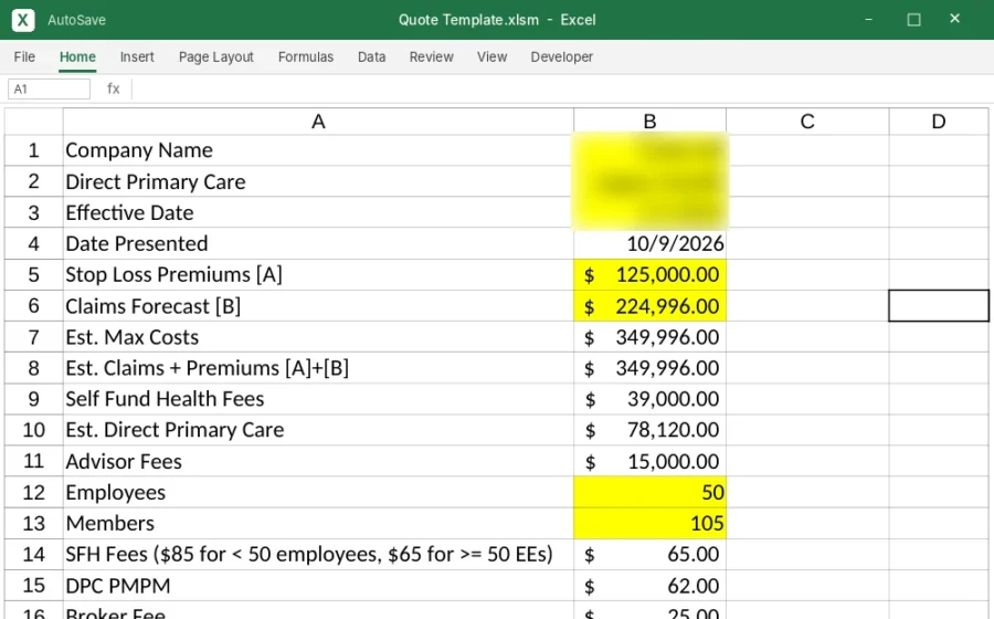 Health Plan Quote Builder (Excel to Word)