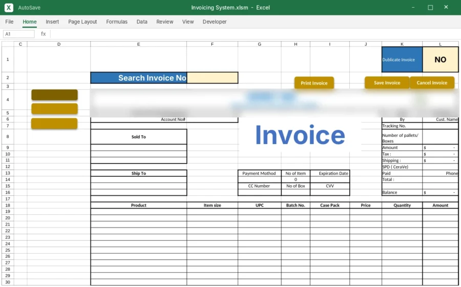 Invoice Generator with Customer & Product Database
